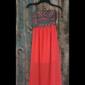 Strapless Aztec dress